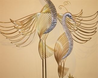 Signed Curtis Jere metal wall art - 2 Herons 