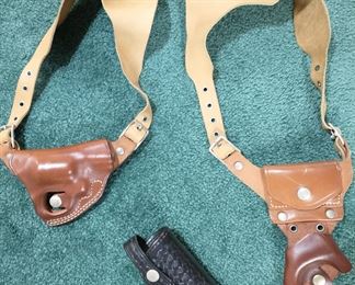 Alessi shoulder holster and Bianchi 'cross draw' holster