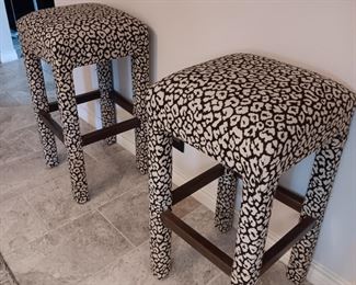 Black and white barstools