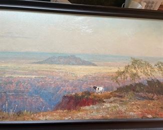 Print on Canvas by  Frank Reaugh, was an American artist, photographer, inventor, patron of the arts, and teacher, who was called the "Dean of Texas Painters".