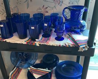 1930's hand blown Mexican Glassware Cobalt Blue