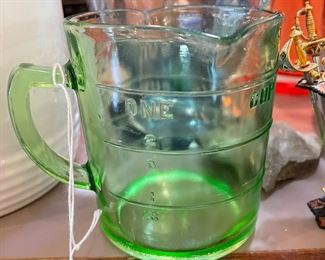 Green Depression Glass Measuring Cup