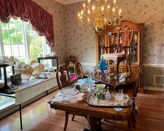 3 sets of china and serving pieces