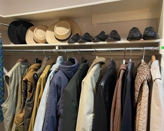 Men's coats, vests and jackets. Some new with tags