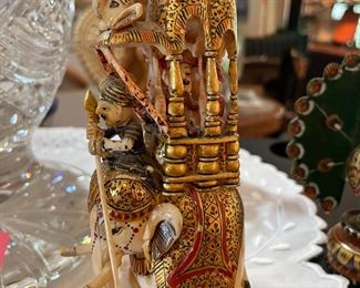 India Enamel, Carved Elephant