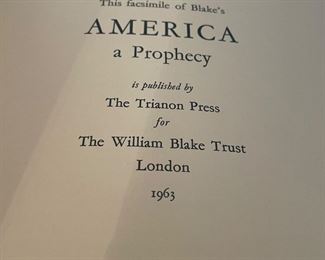 1963 America a Prophecy The William Blake Trust London 