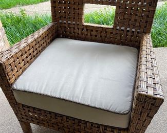 Rattan out door patio chairs 