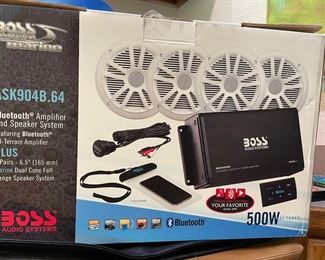 Boss Marine Sound System with Bluetooth Speaker System New in box