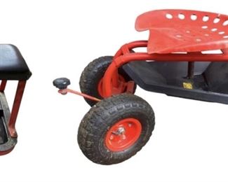 Two Rolling Garage Seats