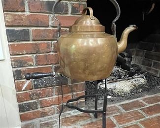 antique #8 brass kettle