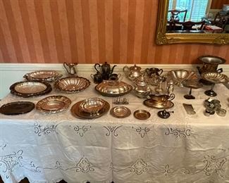 large selection silver plated serve ware