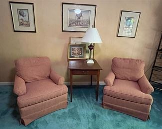 pair swivel club chairs