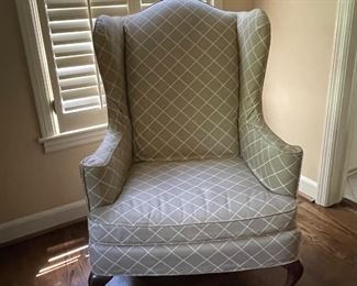 upholstered wing back chair