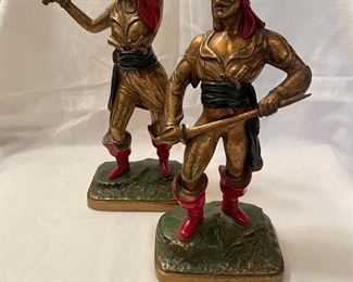 vintage brass pirate figurines