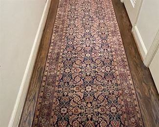 20’ x 2’7” hand knotted wool Sarouk runner