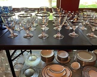 Fostoria Silver Wedding Ring glasses