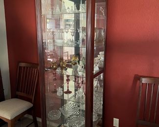 wood and glass curio cabinet