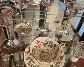 Paragon Queen Elizabeth II Coronation tea cup and saucer with national flowers