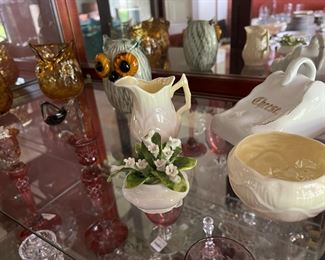 Royal Albert Lily of the Valley, Belleek cream and sugar