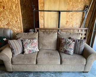 chenille sofa with pillows