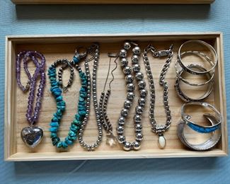 various silver jewelry