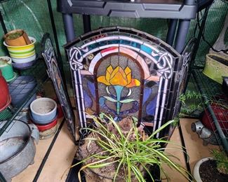 Stained Glass fire screen