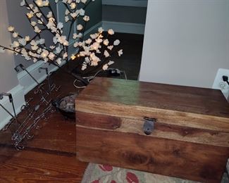 Wood Chest; Light Up Cherry Blossom Tree