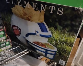 Football helmet chip and dip