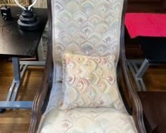 Antique upholstered Lincoln rocker