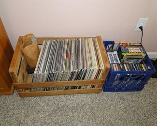 Lots of records and DVD,s and other assorted media