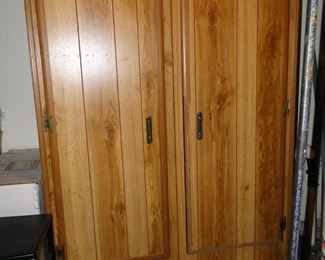 Customer wood storage cabinet