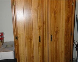 Large wood storage cabinet