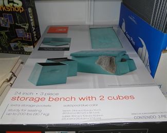 Storage bench with two cubes, new in box