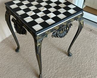 Marble Checker Board Accent Table