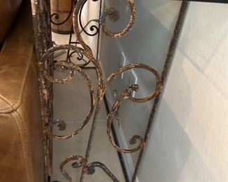 Rustic Metal & Glass Entry Table