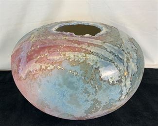 Tony Evans Raku bulbous pot