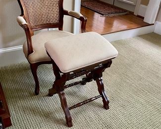 Chair with cane; stool 