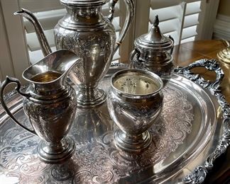 Silver Tea Service and Tray