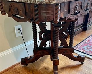 Beautiful victorian walnut and marble hall table 
