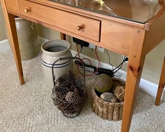 Stands, tables, pottery