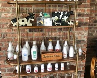 Antique milk bottle collection 
