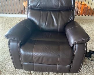 BarcaLounger Leather Power Swivel Glider Recliner