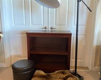 Bookshelf Vinyl Ottoman Telescoping Floor Lamp Plush Throw Blanket