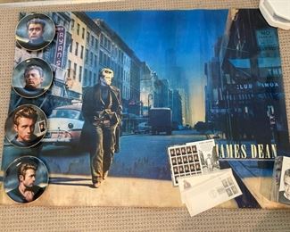 James Dean Collection Bradford Exchange Plates Poster And Stamps