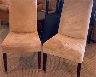 Pair Of Microsuede Dining Chairs