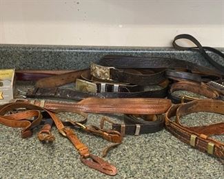 Antique Leather Belts And Buckles