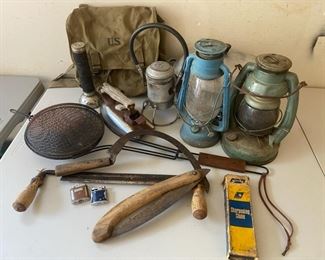 Antique Lanterns Hammercraft Aluminum Pot and Hand Tools