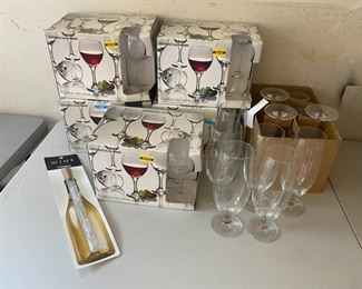 Collection of Wine Glasses and Corcksicle Wine Chiller