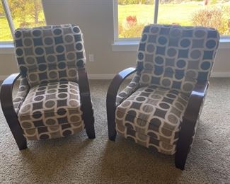 Pair of Upholstered Recliner Chairs