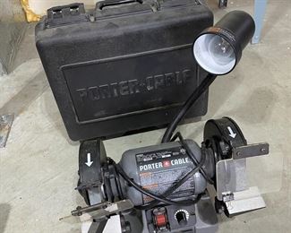 Porter Cable Bench Grinder with Attached Light